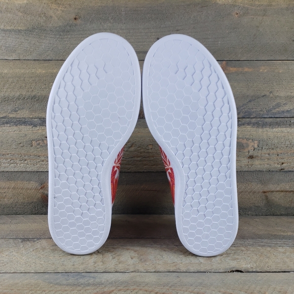 adidas Women's Advantage Court Casual Tennis Shoes White Screaming Pink - Picture 6 of 10